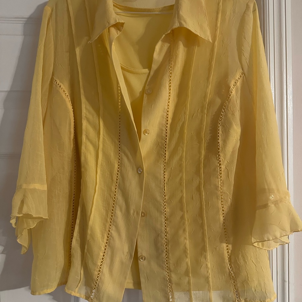 dressbarn Yellow Women's Blouse